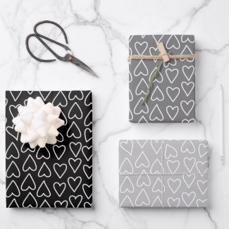 Neutral Valentines Day Wrapping Paper Sheets