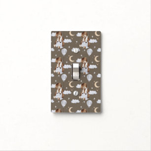 Neutral Vintage Bear – Soft Muted Blue & Tan Boho  Light Switch Cover