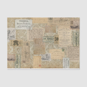 Neutral Vintage Ephemera Tissue Paper