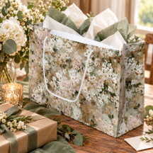 Neutral Vintage White Wildflower Floral
