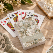 Neutral Vintage White Wildflower Floral Monogram