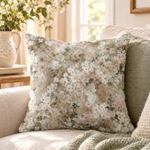 Neutral Vintage White Wildflower Floral