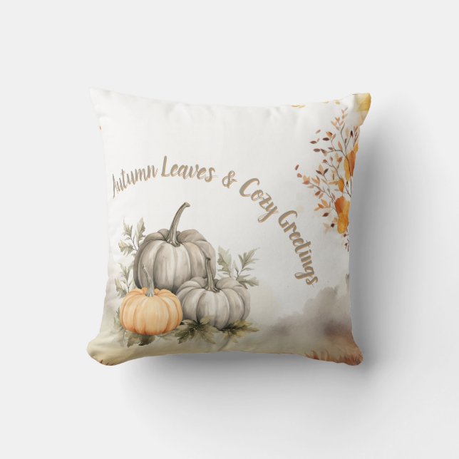 Neutral Warm Beige Brown Custom Throw Pillow (Front)
