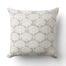 Neutral Warm Tan Coastal Throw Pillow