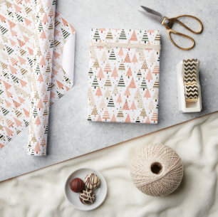 Neutral Washi Tape Christmas Tree Clip Art Wrapping Paper
