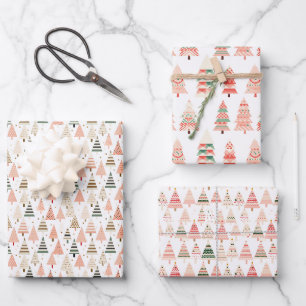 Neutral Washi Tape Christmas Tree Clip Art Wrapping Paper Sheets