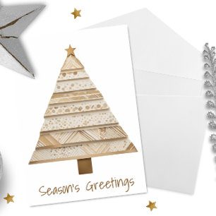 Neutral Washi Tape Christmas Tree Holiday Card