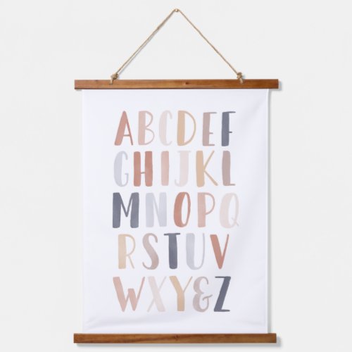 Neutral Watercolor Alphabet Nursery Hanging Tapestry