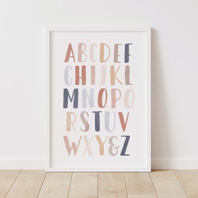 Neutral Watercolor Alphabet Nursery Poster (Creator Uploaded)