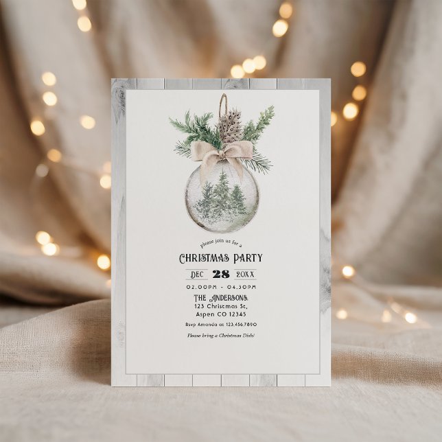 Neutral Watercolor Boho Christmas Party Invitation (Neutral Watercolor Boho Christmas Party Invitation)