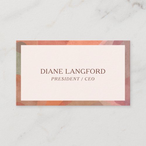 Neutral Watercolor Border Modern Business Card