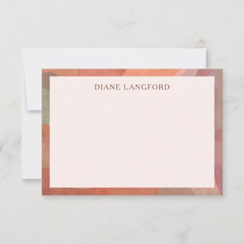 Neutral Watercolor Border Modern Note Card