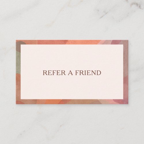 Neutral Watercolor Border Modern Referral Card