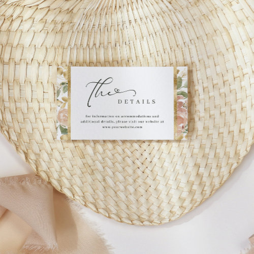 Neutral Watercolor Floral and Gold Wedding Details