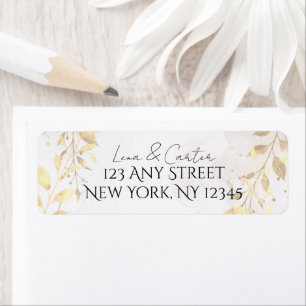 Neutral Watercolor Gold Foil Minimalist Label
