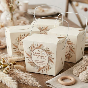 Neutral Watercolor Little Dumpling Bao Baby Shower Favor Boxes