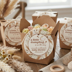 Neutral Watercolor Little Dumpling Bao Baby Shower Favor Tags