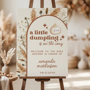 Neutral Watercolor Little Dumpling Bao Baby Shower Foam Board
