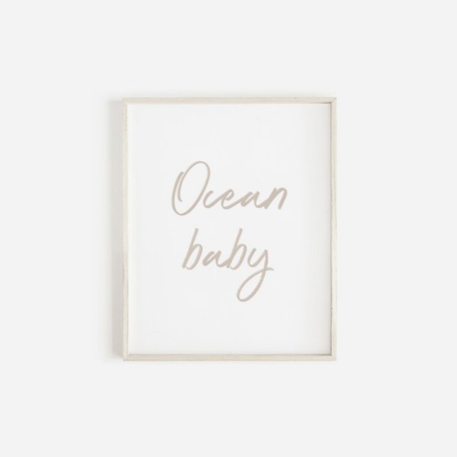 Neutral watercolor ocean baby poster (Creator Uploaded)