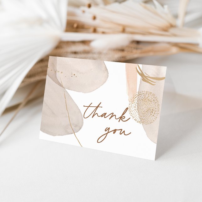 Neutral Watercolor Shapes Personalized Thank You Card (Creator Uploaded)