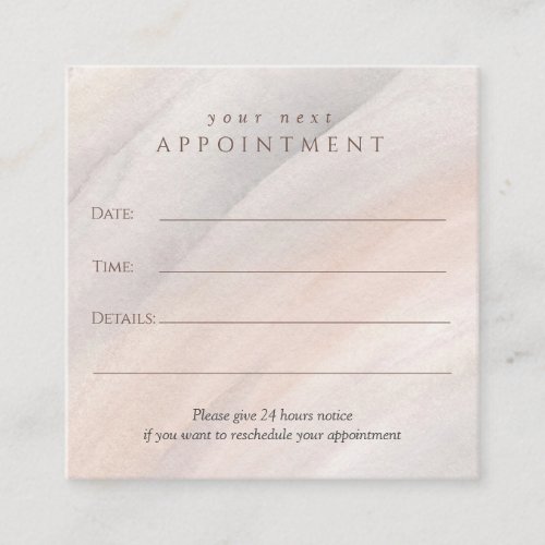 Neutral watercolor Spa yoga beauty salon Appointment Card