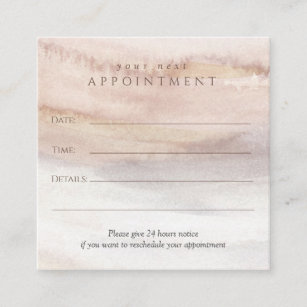 Neutral watercolor, Spa, yoga, beauty salon Appointment Card