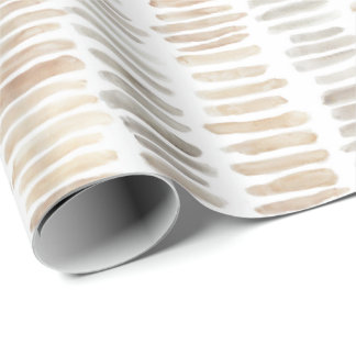 Neutral Watercolor Stripes Wrapping Paper