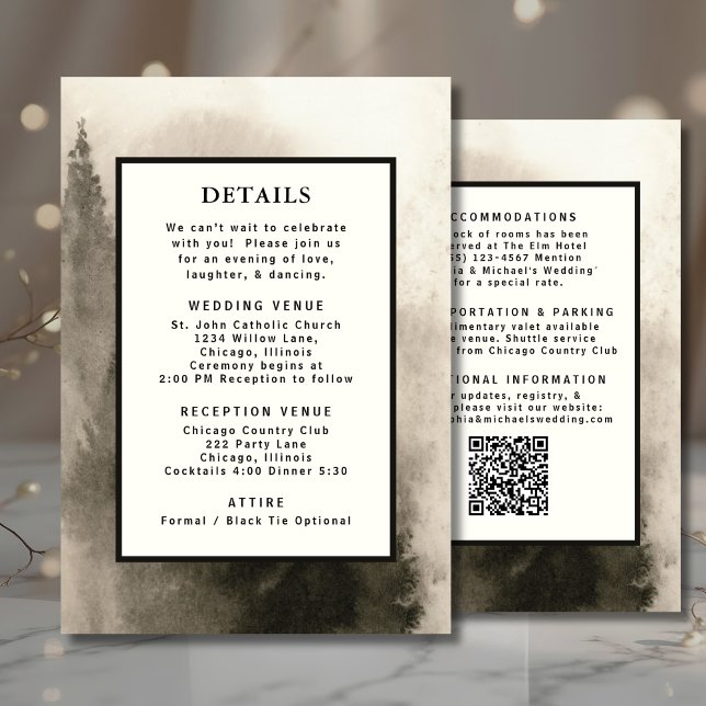 Neutral Watercolor Wedding Detail Template QR Code (Creator Uploaded)