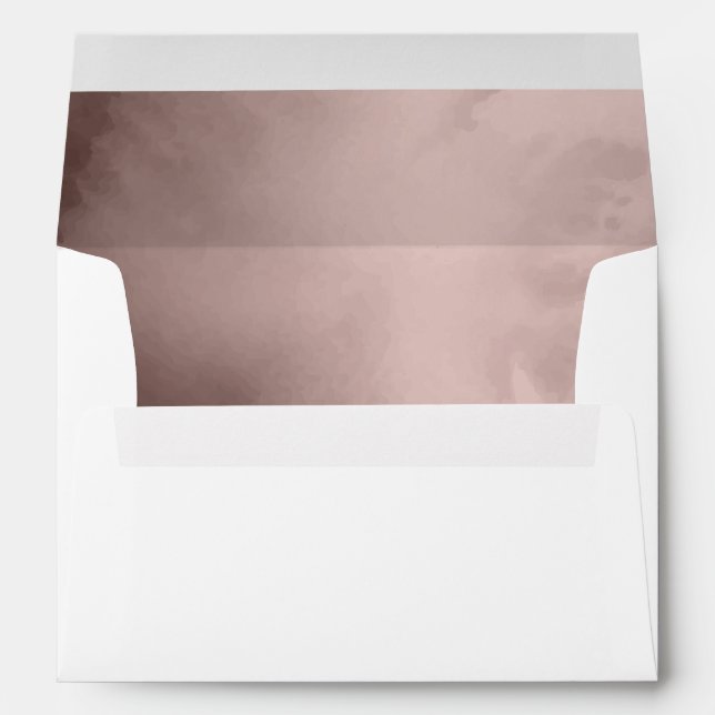Neutral Watercolor Wedding Envelope with Address (Back (Bottom))