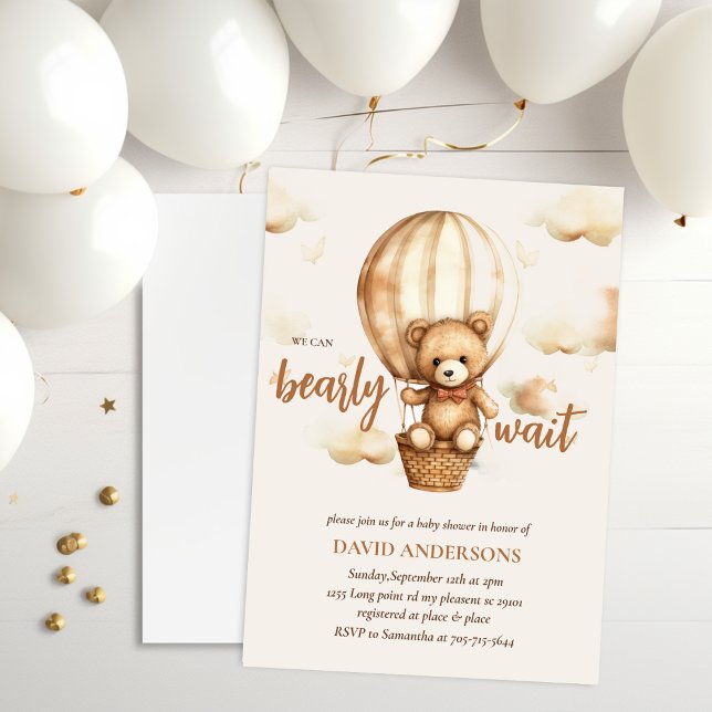 Neutral We Can Bearly Wait Invitation (Creator Uploaded)