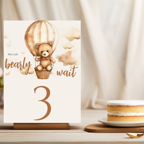 Neutral We Can Bearly Wait Table Number