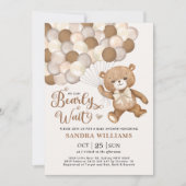 Neutral We Can Bearly Wait Teddy Bear Baby Shower Invitation (Front)