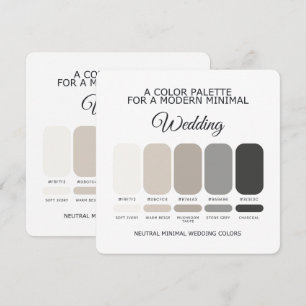Neutral Wedding Color Palette Card