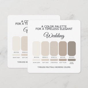 Neutral Wedding Color Palette Card