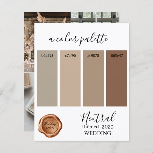 Neutral Wedding colors Palette Card 2023