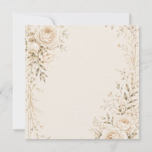Neutral Wedding Invitation with Refined Florals