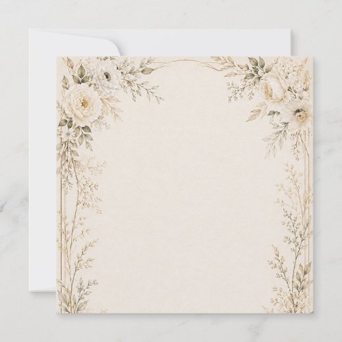 Neutral Wedding Invitation with Refined Florals