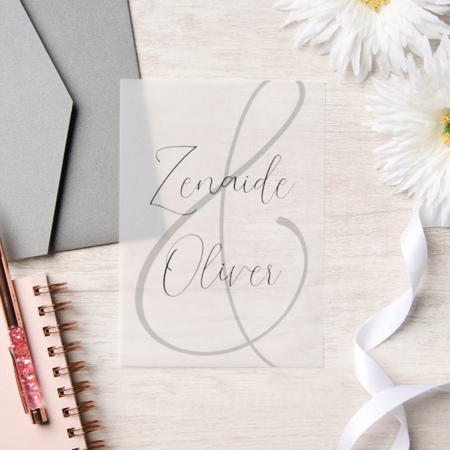 Neutral Wedding Names Invitation Vellum Overlay (Wedding)