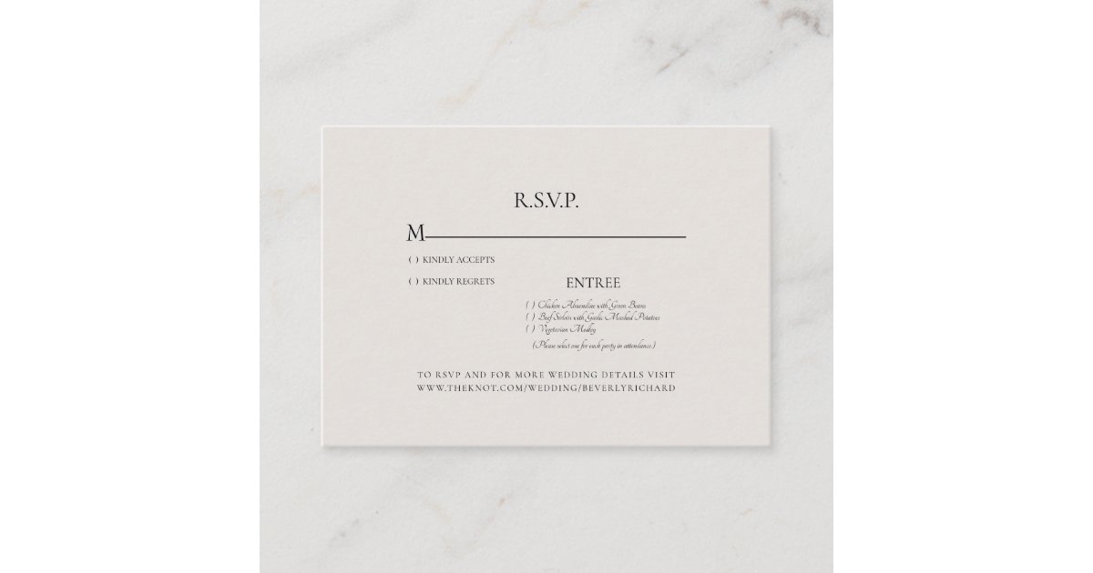 Neutral Wedding RSVP Enclosure Zazzle