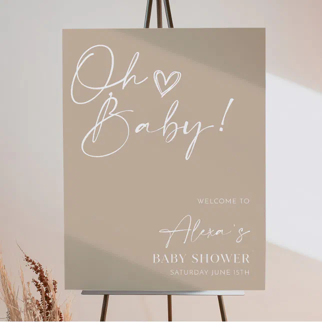 Neutral Welcome Sign Printable Baby Shower Welcome | Zazzle