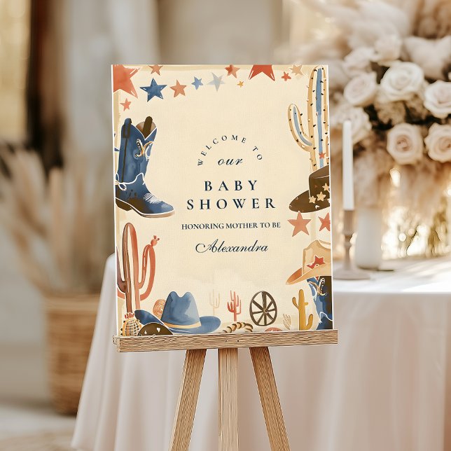 Neutral Western Cowboy Baby Shower Foam Board (Creator Uploaded)