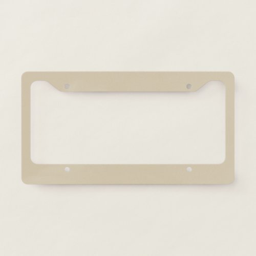 Neutral Wheat Brown Solid Color Pairs Warm Straw License Plate Frame