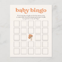 Neutral Whimsical Mushroom Baby Shower Bingo