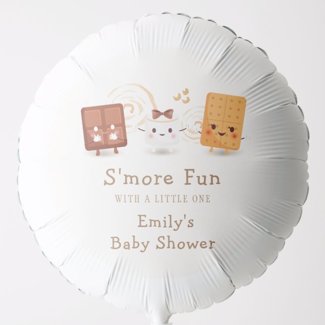 Neutral Whimsical S'more Fun Baby Shower  Balloon (Front)