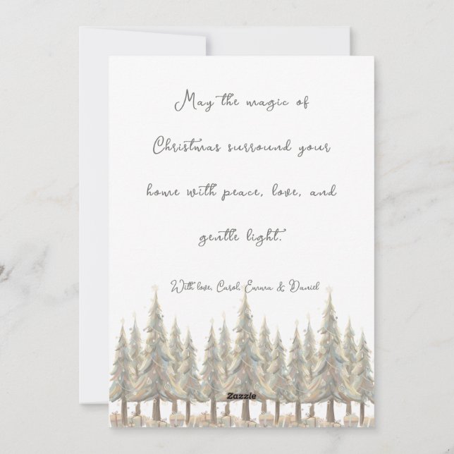 Neutral White Christmas Trees Cream Holiday (Back)