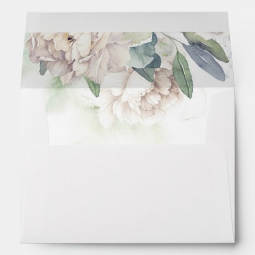 Neutral White Floral Elegant Boho Envelope