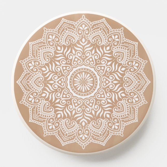 Neutral White Mandala PopSocket (Popsocket)