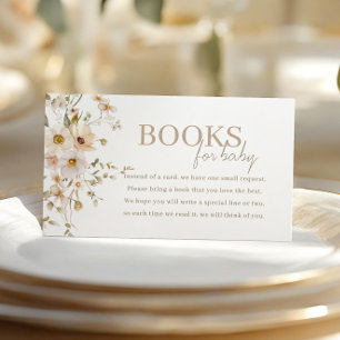 Neutral Wildflower Baby Library Blooms Enclosure Card