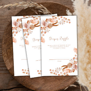 Neutral Wildflower Boho Diaper Raffle Baby Shower  Enclosure Card