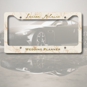 Neutral Wildflower Business Branding Aesthetic License Plate Frame
